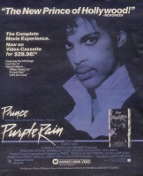 Purple Rain Home Video advert published in USA press, November 1984